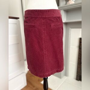 Burgundy Corduroy Pencil Skirt
